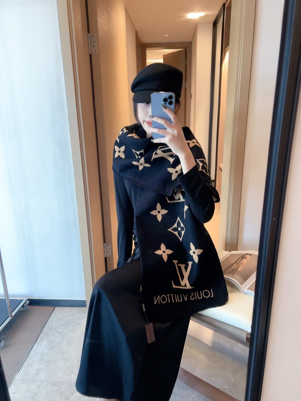 批170 精美三角针锁边デザイン ダブルフェイススカーフ 女性にぴったり