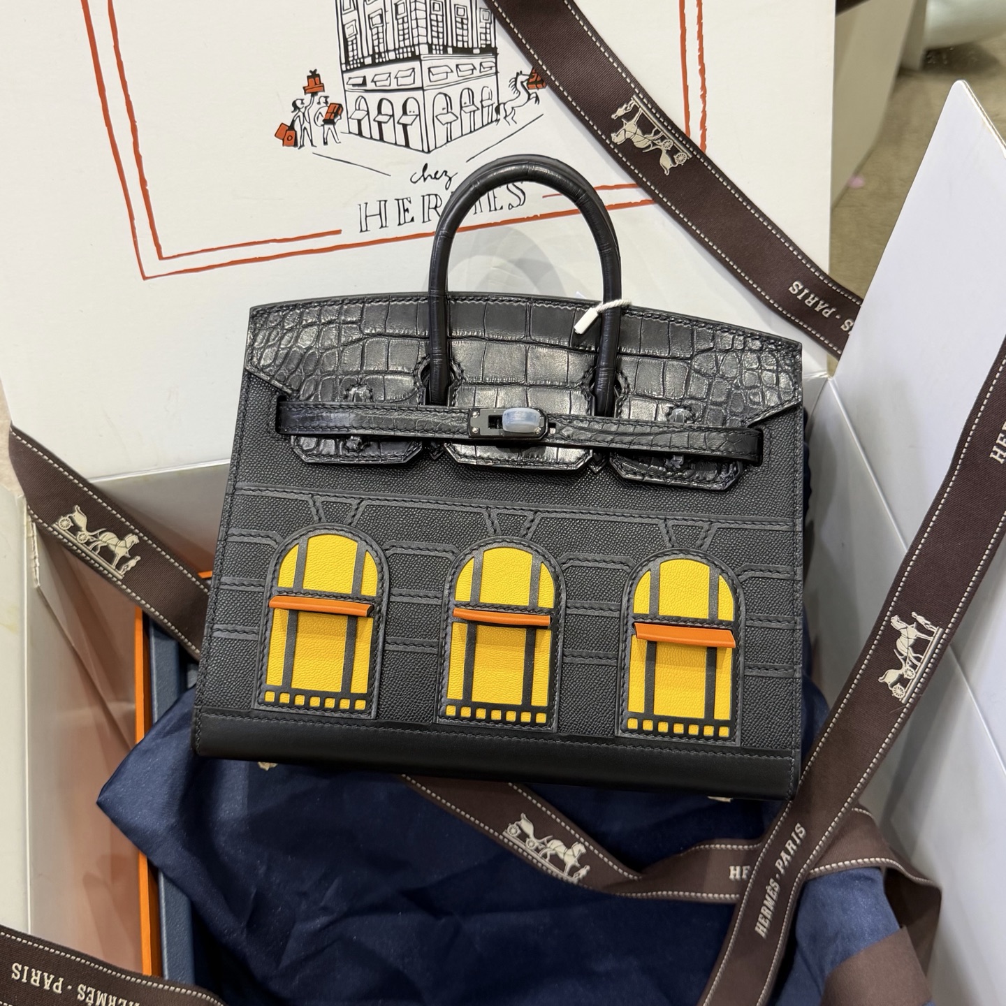 Hermes Birkin 20 Black Gray 20 top handle everyday