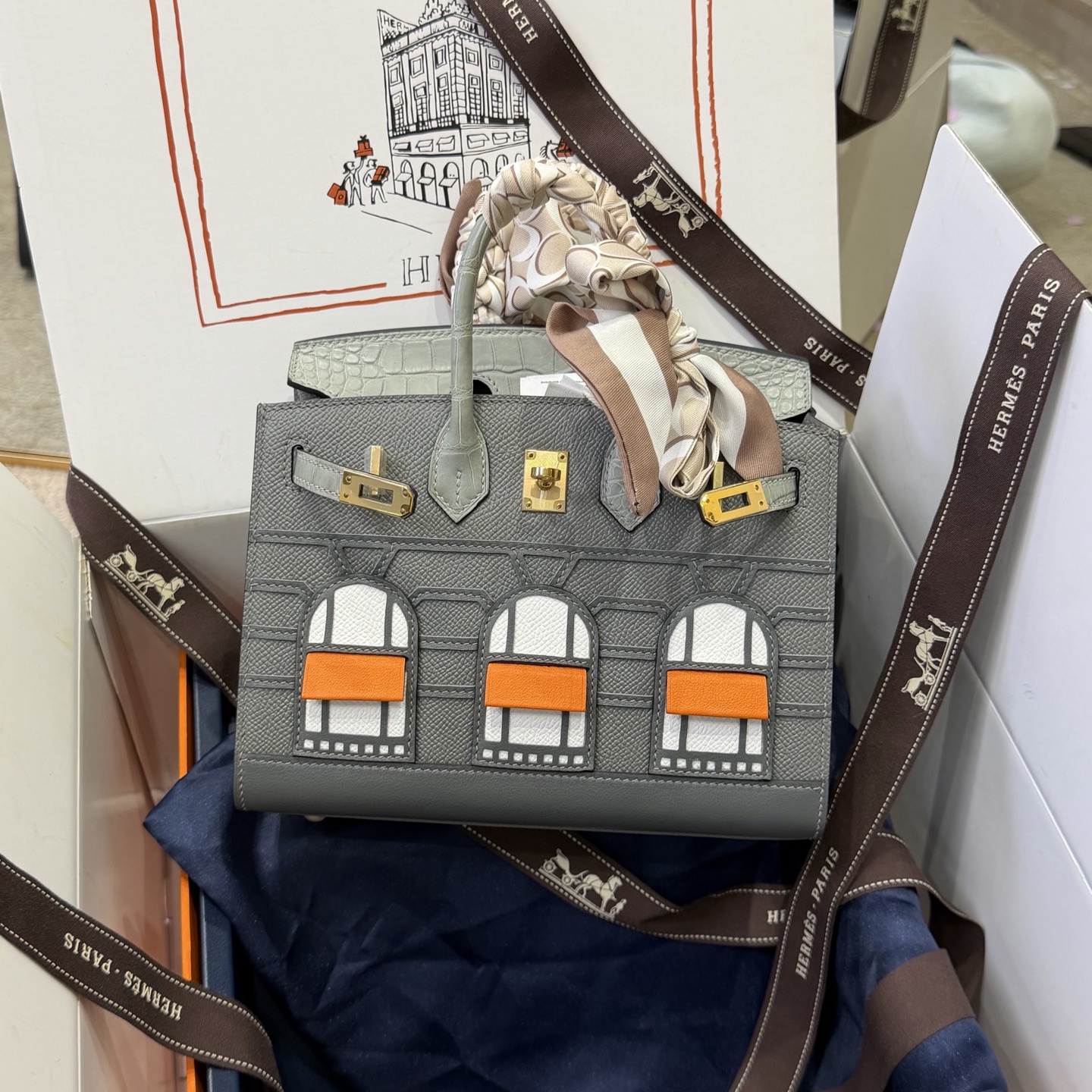 Hermes Birkin 20 Black Gray 20 top handle everyday