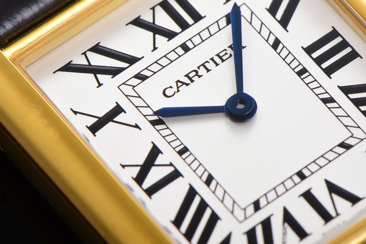 까르띠에 탱크 5 S+공장 쿼츠 무브먼트 다이아 악어가죽 사파이어 글라스 블루 스틸밴드 레플리카 42750 Cartier 상세 이미지 3