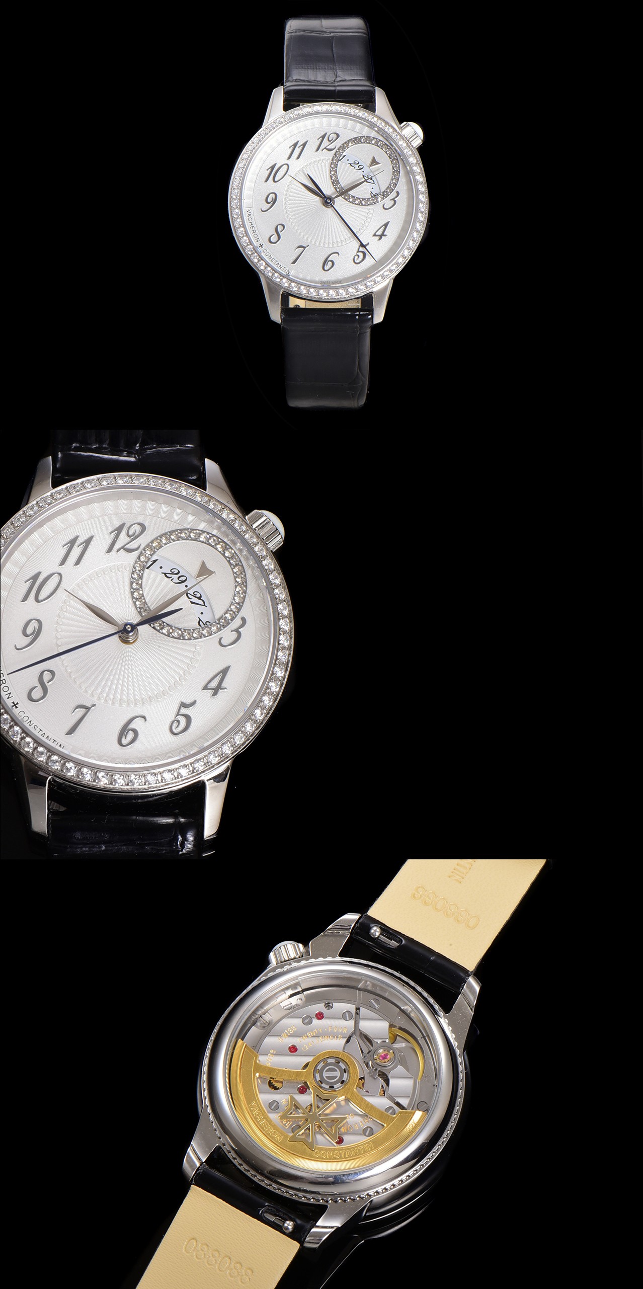 NO:728517,GR produced white shell rose gold GR Factory V3 upgraded version VC Vacheron Constantin VJ1 Egérie Ealing goddess series adds a new work!  Precipitating the elegance of time, flowing day and night. The ultra-thin mechanical women's watch continues the style of the series!  The new opalescent dial is decorated with dazzling diamonds, and the pleated decoration was made using the traditional 'tapestry' process after months of debugging.  The crown is decorated with a curved-cut moonstone that symbolizes calmness and tranquility. The eccentric round dial with sparkling diamonds displays the time in a dreamlike way. The exquisite mother-of-pearl is carved into white clouds. The diameter is 37 mm. It is equipped with an imported 1088L self-winding movement to perfectly present the moon phase calendar function. It is elegant and luxurious. It is specially created for female connoisseurs. For the best luxury recommendations, please look for the exclusive quality of GR. Vacheron19860909GR 出品 白壳 玫瑰金 GR Factory V3升级版 VC 江诗丹顿VJ1Egérie 伊灵女神系列 再添新作！沉淀时光雅韵,流转日夜芳华.超薄机械女式腕表延续系列风格！全新乳光表盘以璀璨美钻相饰,褶皱纹饰历经数月调试,运用传统的“织锦(tapestry)”工艺制作而成, 表冠上饰有象征沉稳与静谧的弧形切割月光石,闪耀钻石的偏心式圆形表盘以梦幻般的方式展示时间,精美的珍珠贝母被雕琢成朵朵白云.直径37毫米,搭配进口改1088L自动上链机芯,完美呈现月相日历功能,典雅奢华专为女性鉴赏家倾心打造送礼最佳奢华推荐请认准GR独家品质,,vacheron,Watch