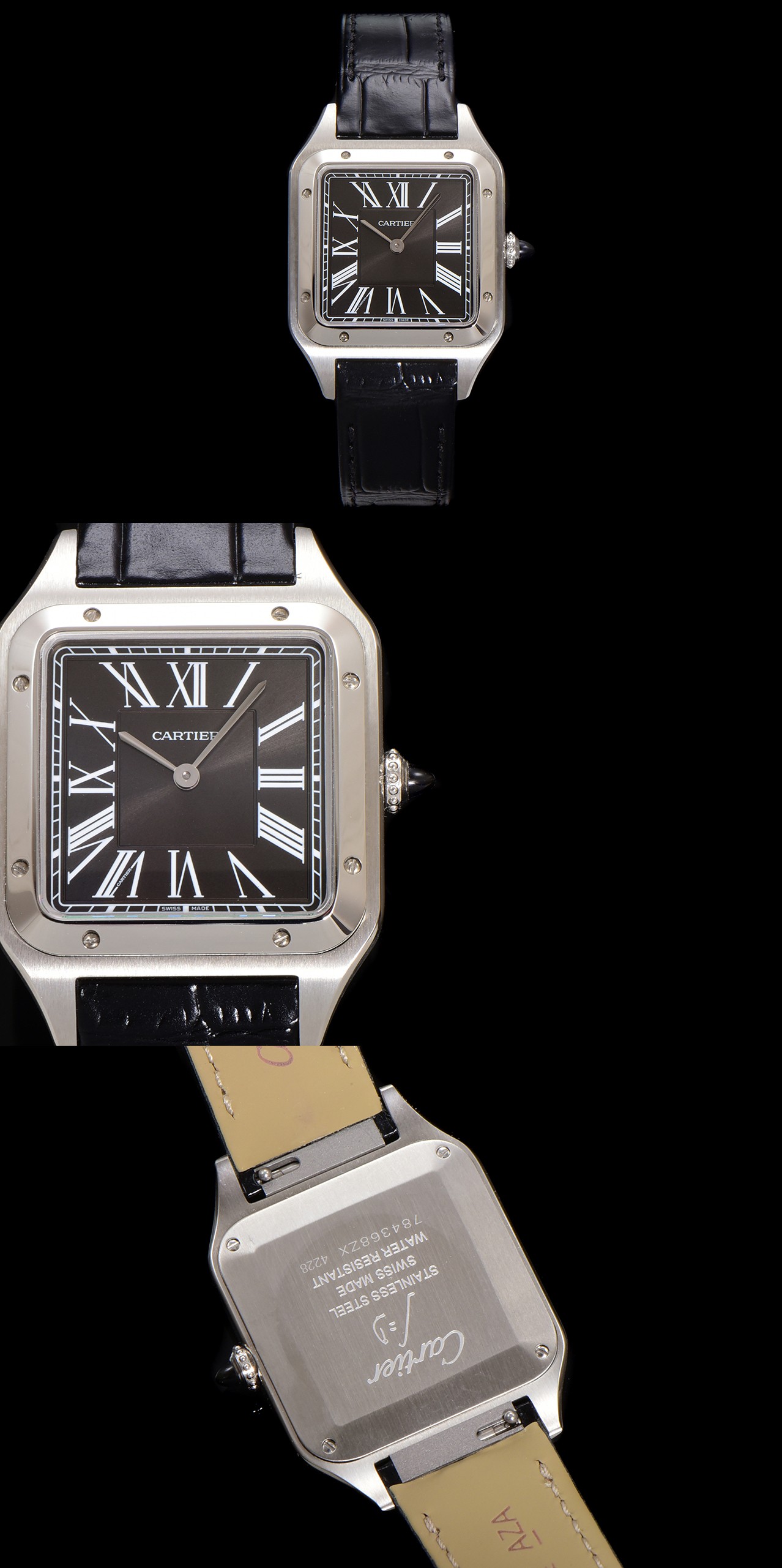 Cartier Santos-Dumont Watch: Swiss Quartz Movement, Leather Band, Sapphire Crystal 2 a1724520461658 7666