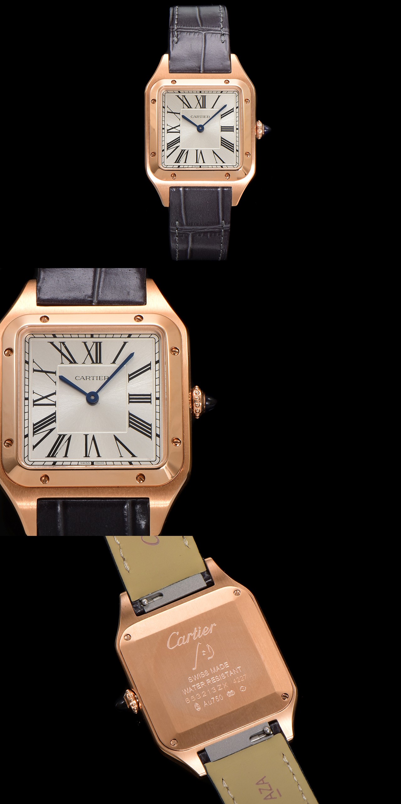 Cartier Santos Dumont Rose Gold Leather Strap Watch, Swiss Quartz Movement 2 a1724520677631 1861