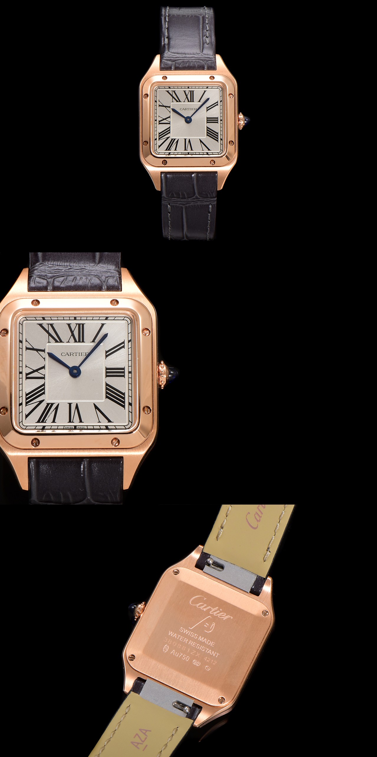 Cartier Santos Dumont Rose Gold Leather Strap Watch, Swiss Quartz Movement 1 a1724520677642 3405