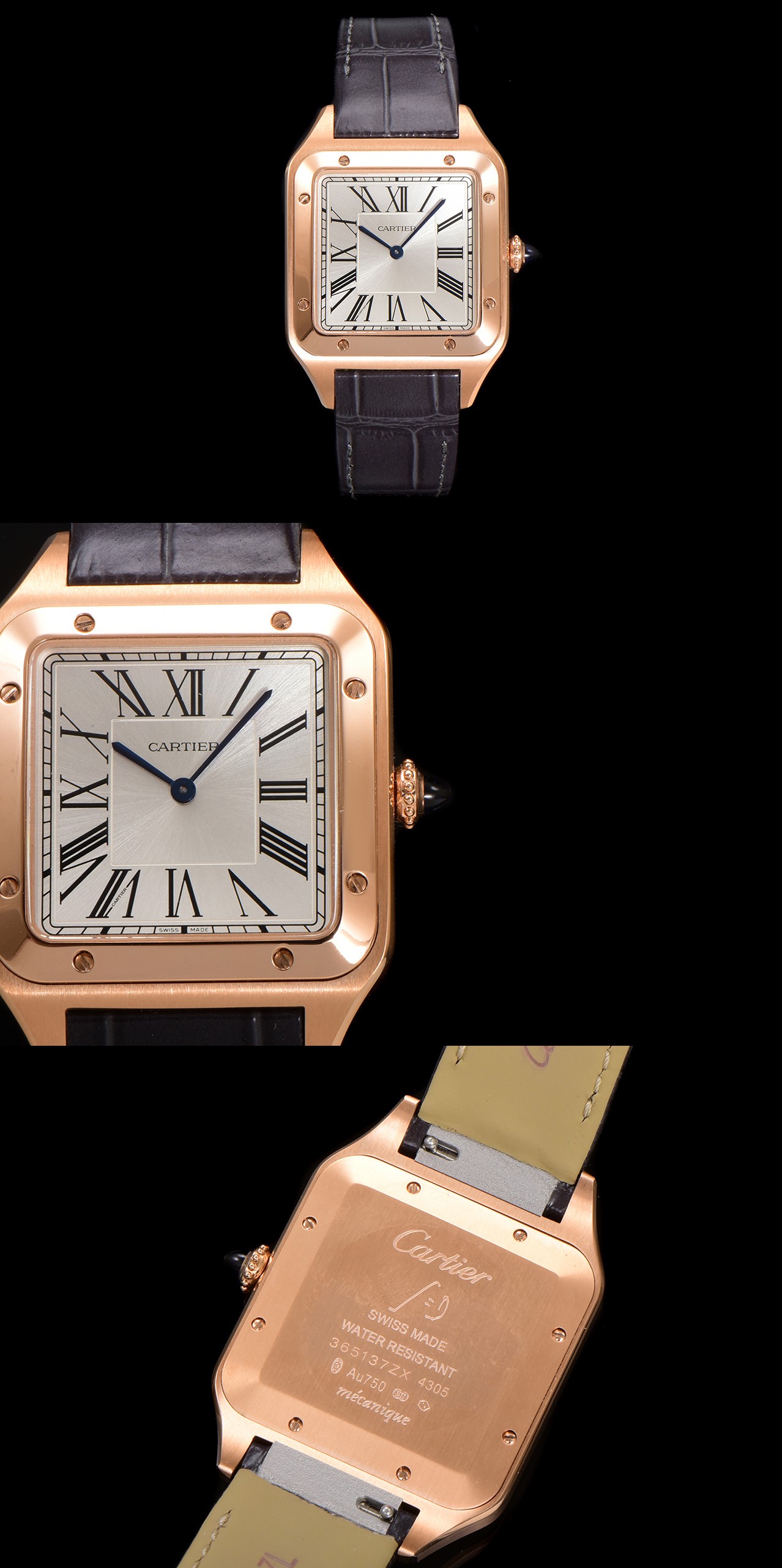 Cartier Santos Dumont Rose Gold Leather Strap Watch, Swiss Quartz Movement 3 a1724520677646 0340