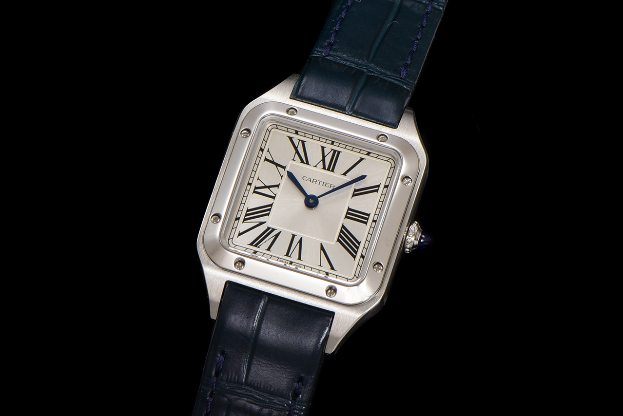 Cartier Santos Dumont Silver Dial Leather Strap Ladies Watch, Elegant & Classic 4 a1724520960655 4753
