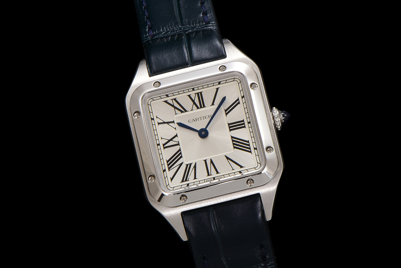 Cartier Santos Dumont Silver Dial Leather Strap Ladies Watch, Elegant & Classic 3 a1724520960659 0861