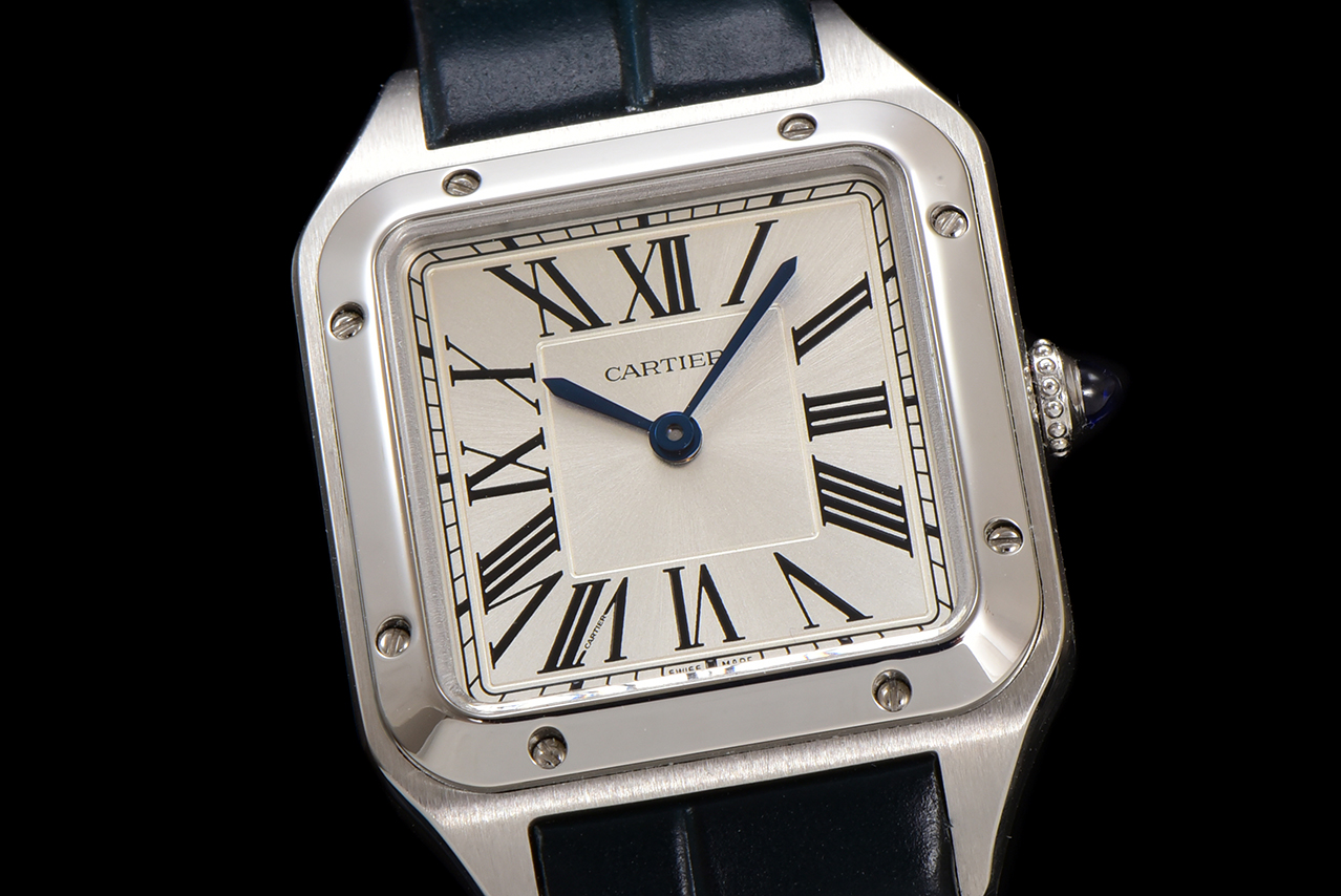 Cartier Santos Dumont Silver Dial Leather Strap Ladies Watch, Elegant & Classic 6 a1724520960667 4202
