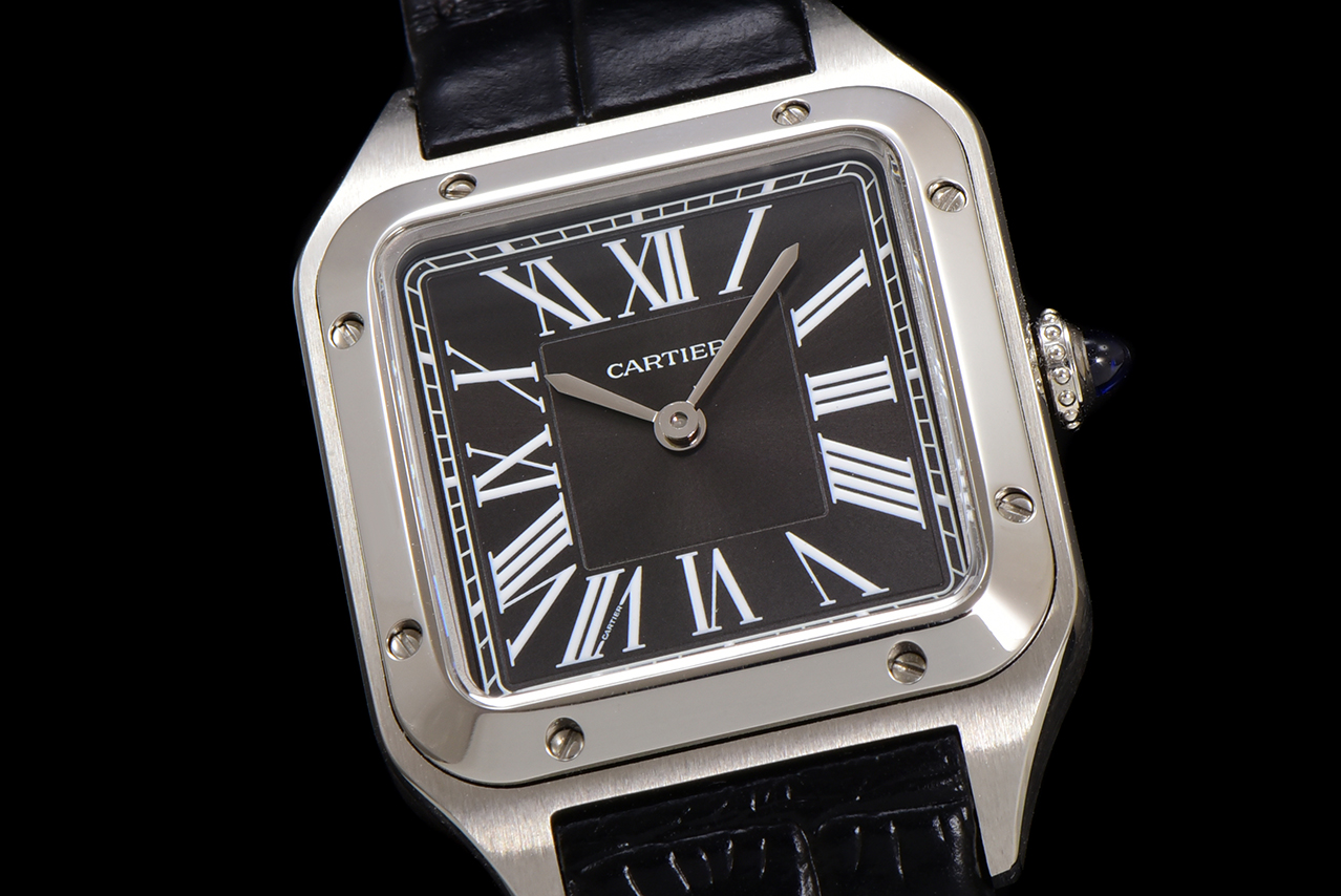 Cartier Santos Dumont Watch, Leather Strap, Silver Dial, Blue Gemstone 6 a1724521111608 2311