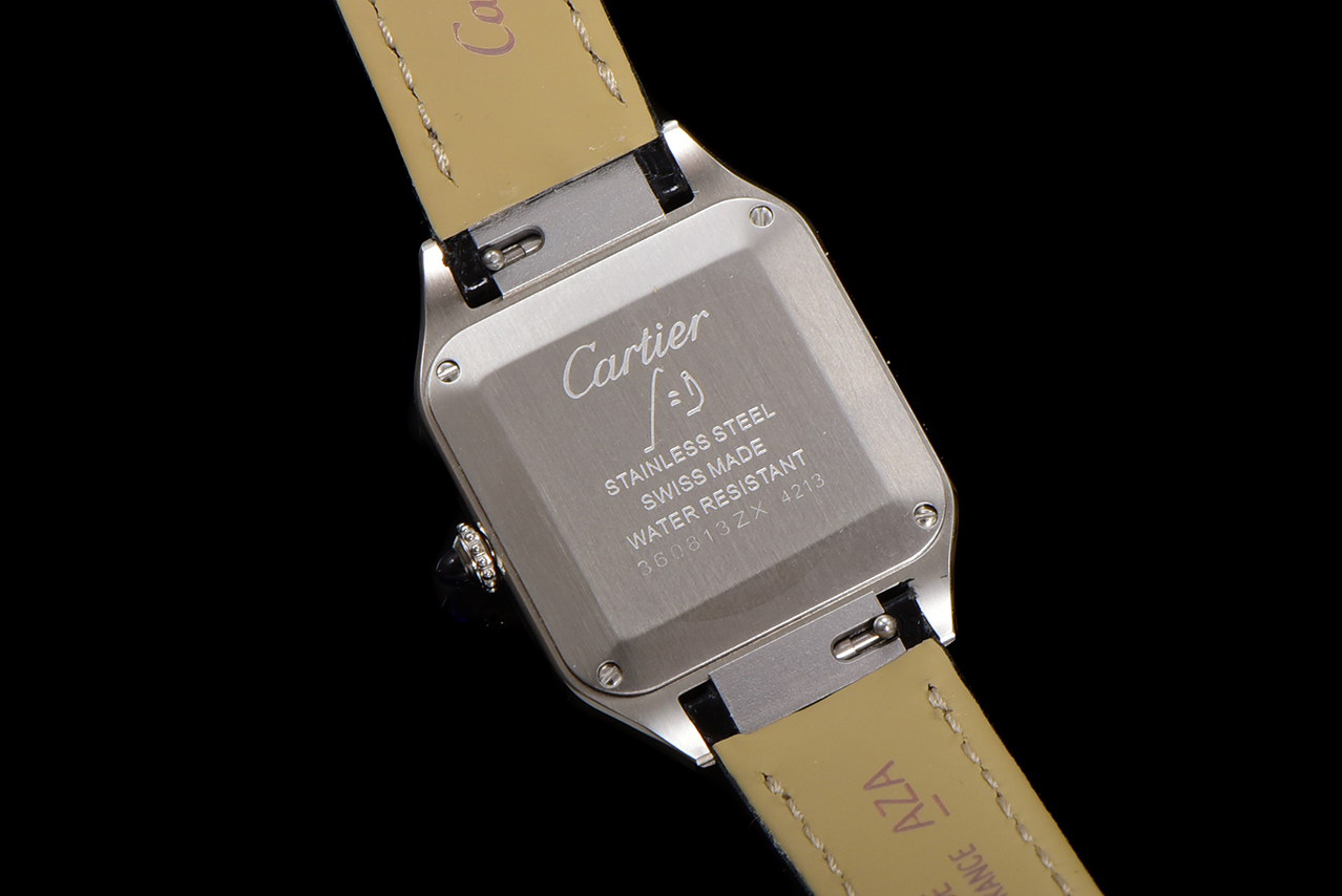 Cartier Santos Dumont Watch, Leather Strap, Silver Dial, Blue Gemstone 9 a1724521131486 8147