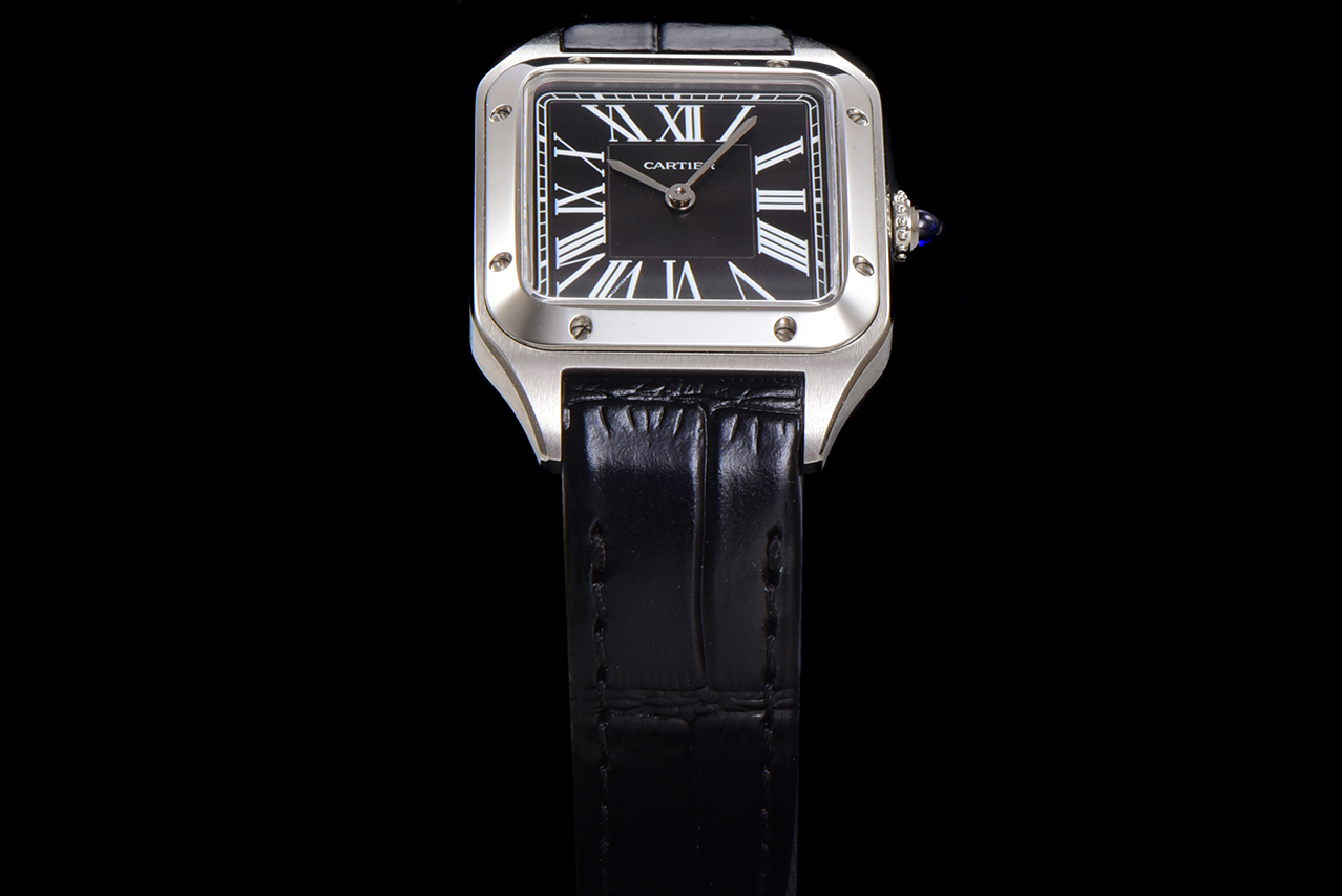 Cartier Santos Dumont Silver Dial Black Leather Strap Unisex Watch 3 a1724521153742 1157