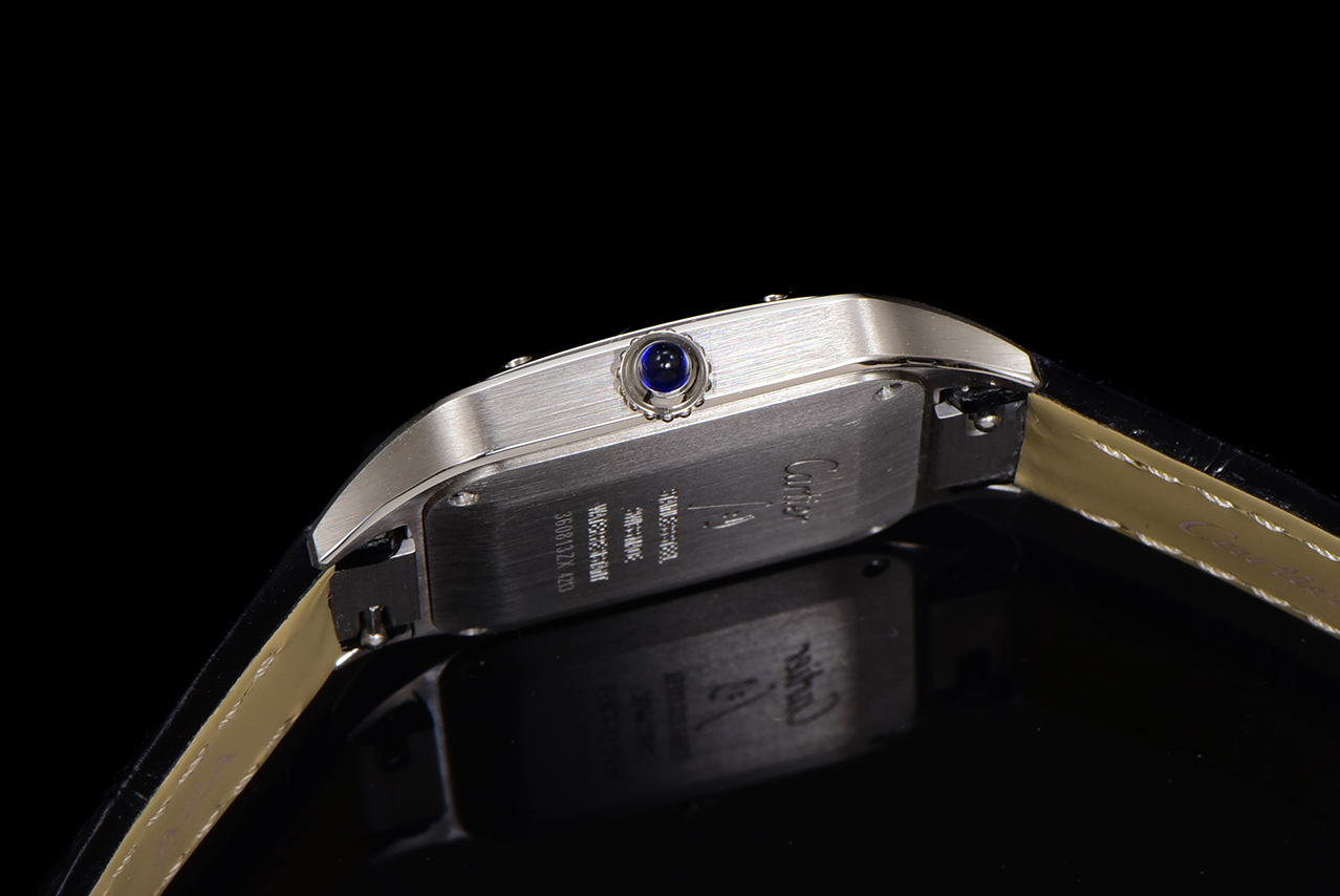 Cartier Santos Dumont Silver Dial Black Leather Strap Unisex Watch 7 a1724521153813 8842
