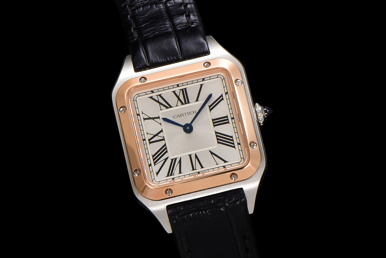Cartier Santos Dumont Swiss Quartz Watch, Silver Dial, Leather Strap 2 a1724521205544 4623