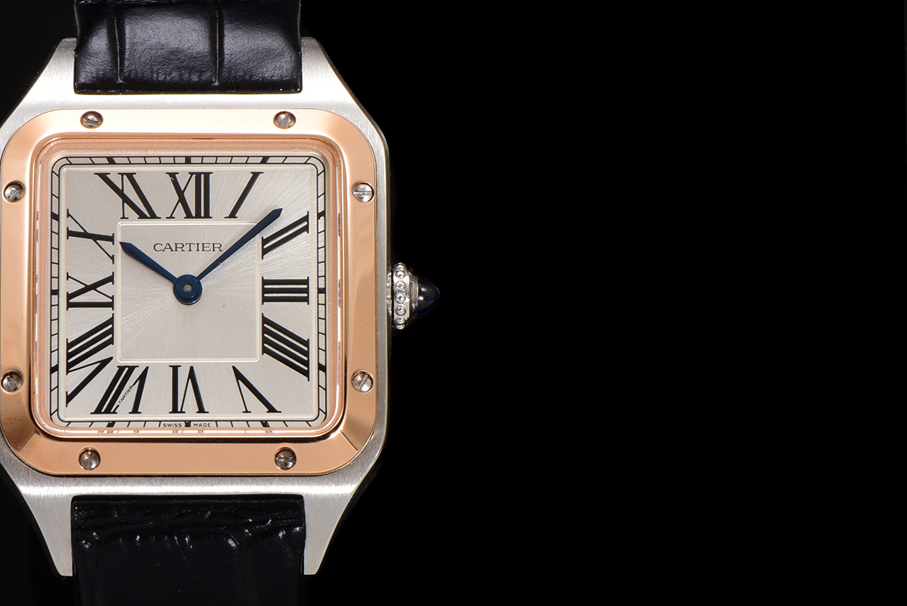 Cartier Santos Dumont Swiss Quartz Watch, Silver Dial, Leather Strap 4 a1724521205545 1356