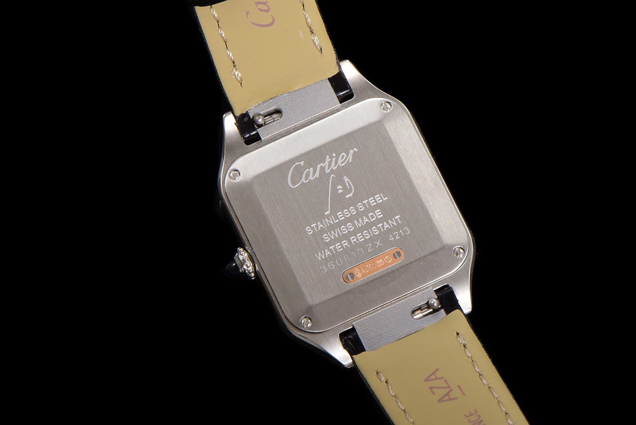 Cartier Santos Dumont Swiss Quartz Watch, Silver Dial, Leather Strap 8 a1724521207436 3440