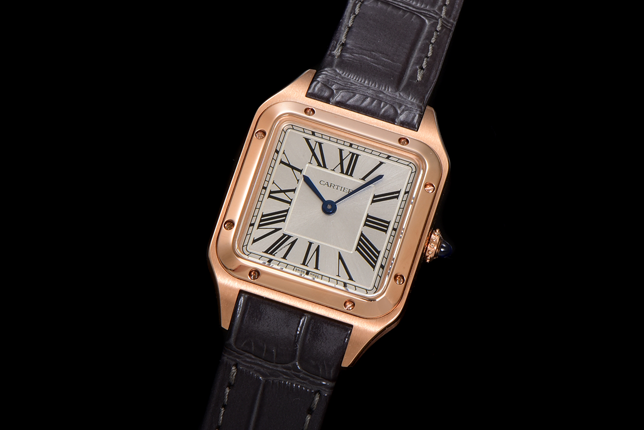 Cartier Santos Dumont Rose Gold Leather Strap Watch, Swiss Quartz Movement 3 a1724521302366 5081