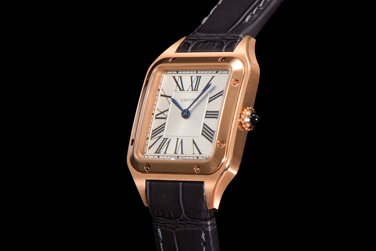 Cartier Santos Dumont Rose Gold Leather Strap Watch, Swiss Quartz Movement 6 a1724521302371 2834