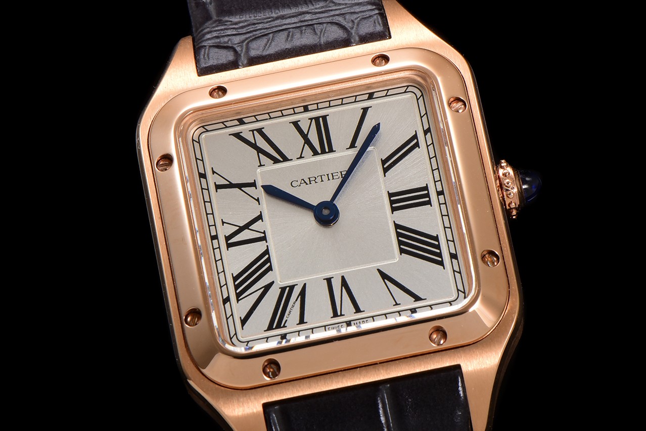 Cartier Santos Dumont Rose Gold Leather Strap Watch, Swiss Quartz Movement 5 a1724521302575 5276