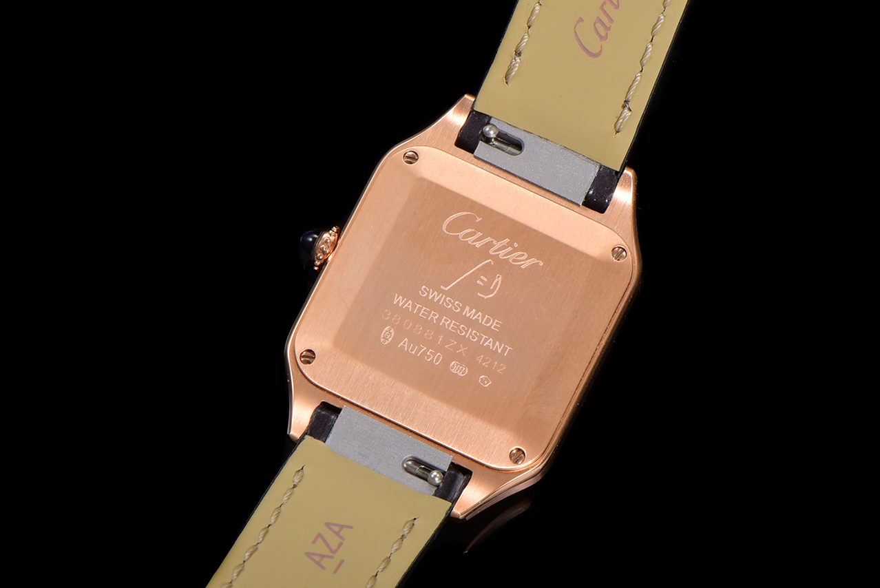 Cartier Santos Dumont Rose Gold Leather Strap Watch, Swiss Quartz Movement 8 a1724521303831 5280