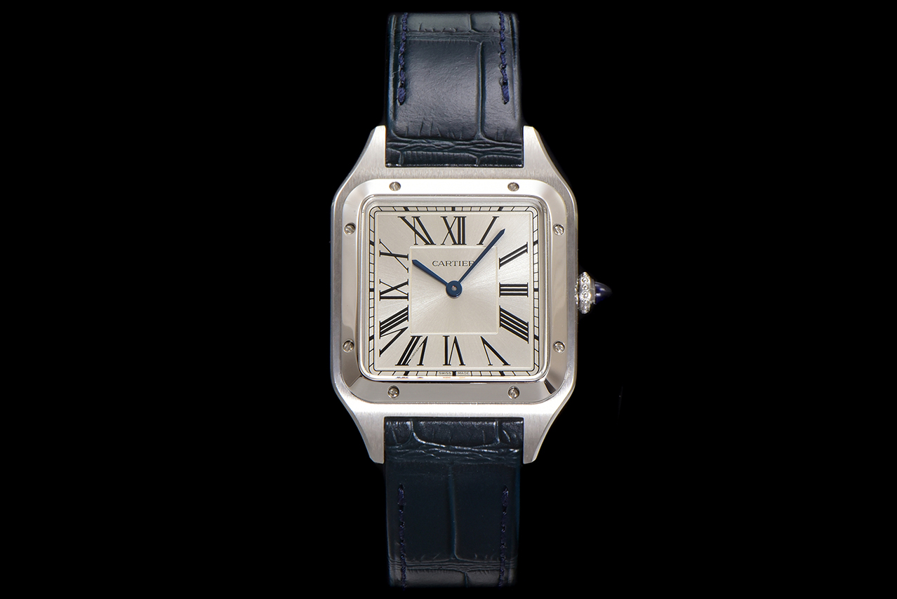 Cartier Santos Dumont Silver Dial Blue Leather Band Men's Watch 2 a1724521659803 7768