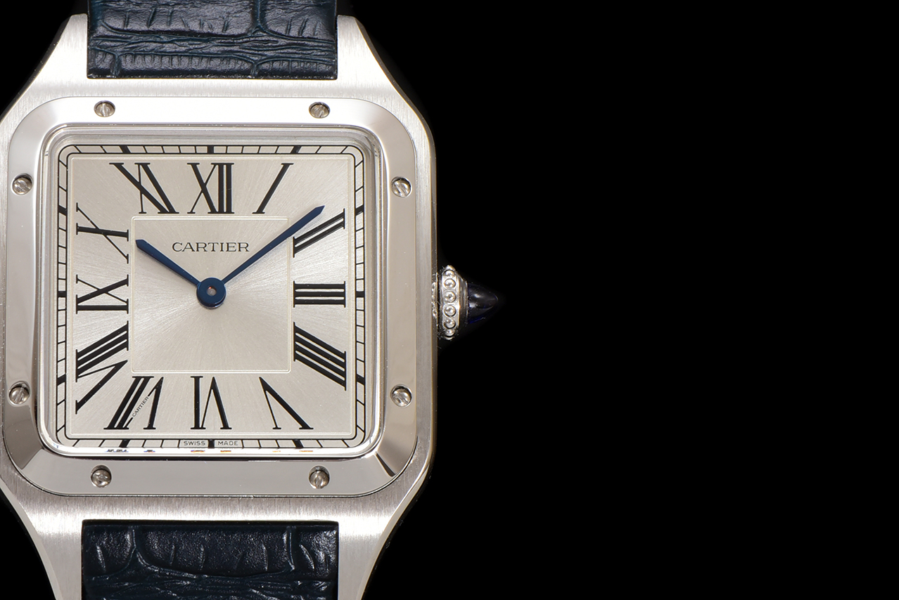 Cartier Santos Dumont Silver Dial Blue Leather Band Men's Watch 5 a1724521659807 5052