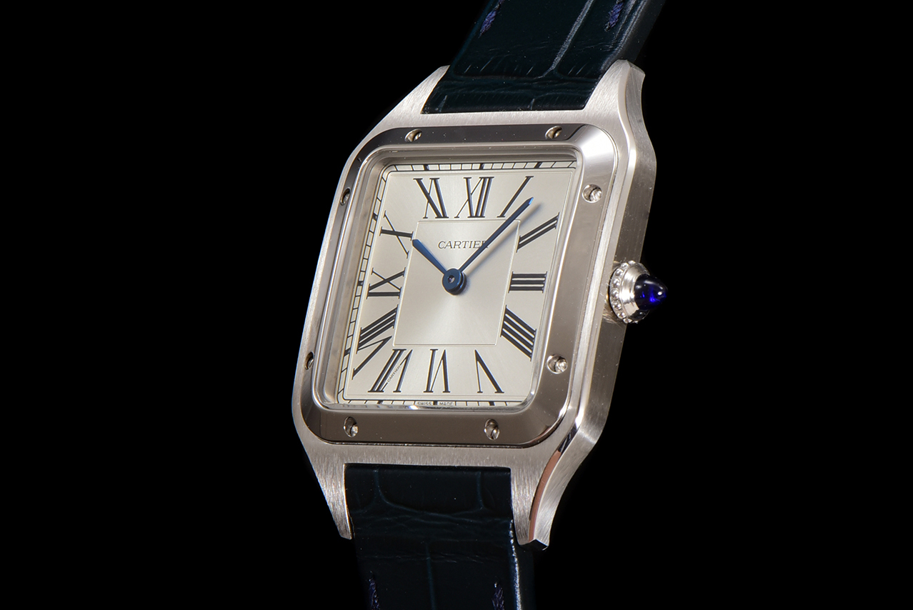 Cartier Santos Dumont Silver Dial Blue Leather Band Men's Watch 7 a1724521659812 1121