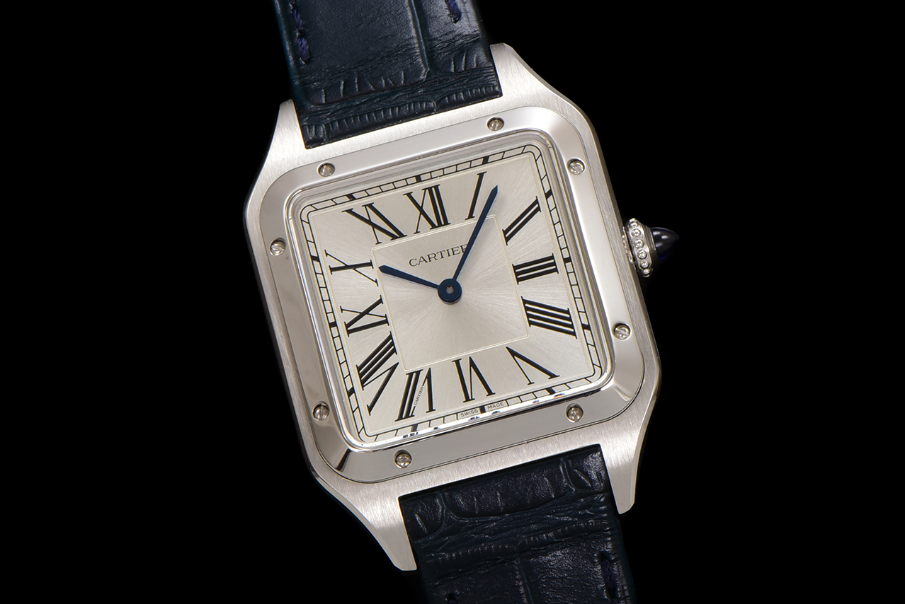 Cartier Santos Dumont Silver Dial Blue Leather Band Men's Watch 3 a1724521659816 6414