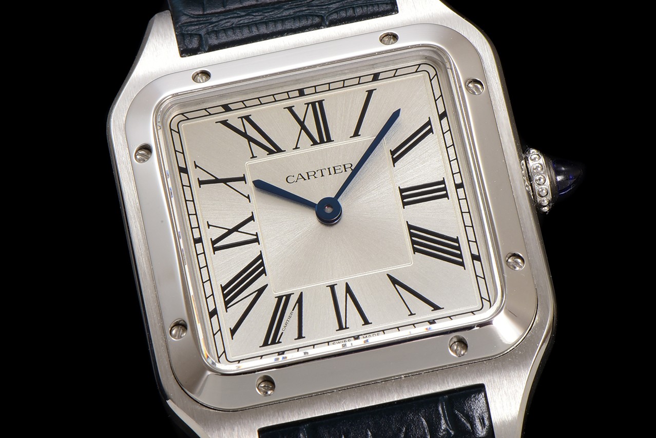 Cartier Santos Dumont Silver Dial Blue Leather Band Men's Watch 6 a1724521659928 3055