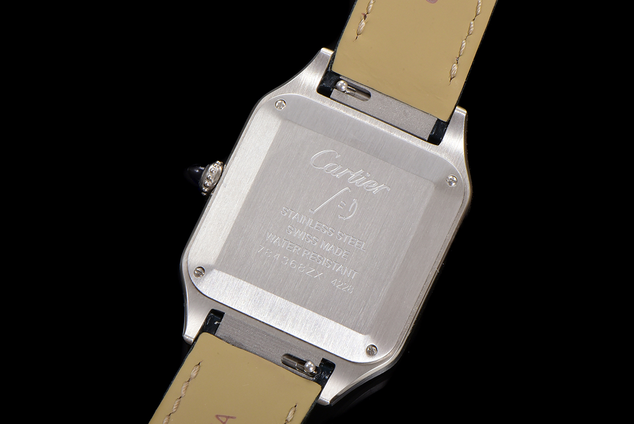 Cartier Santos Dumont Silver Dial Blue Leather Band Men's Watch 9 a1724521661445 6885