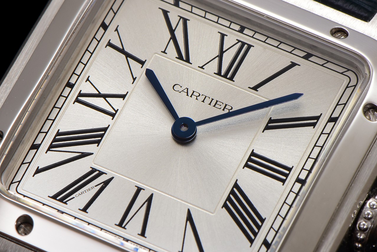 Cartier Santos Dumont Watch, Silver Dial, Blue Leather Strap, Stainless Steel 4 a1724521722078 0814