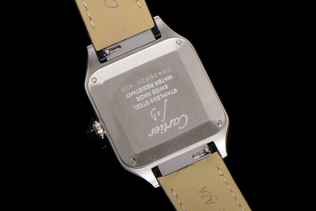Cartier Santos Dumont Watch, Black Dial, Leather Strap, Silver Stainless Steel 9 a1724521786734 6104