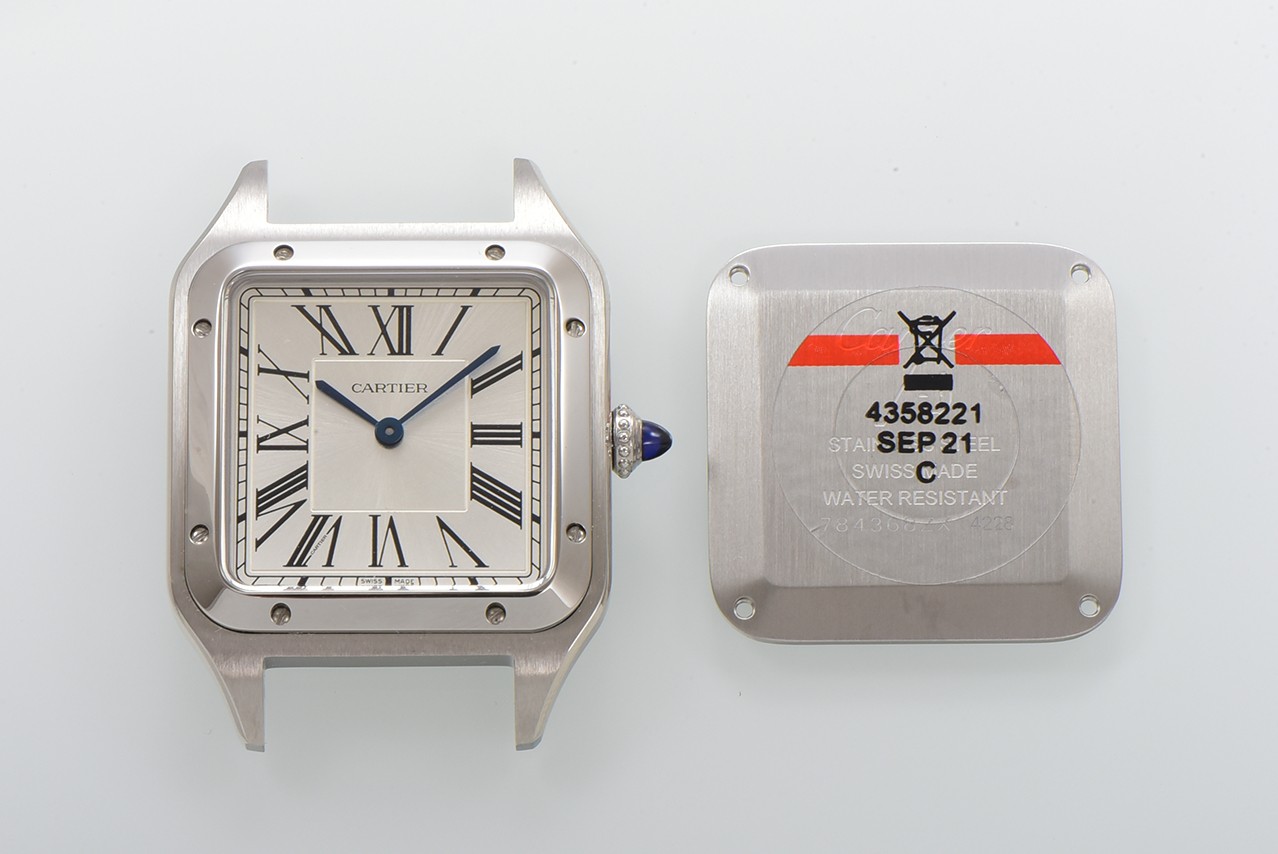 Santos de Cartier Watch, Silver Dial, Blue Leather Strap, and Quartz Movement 2 a1724522867733 4063