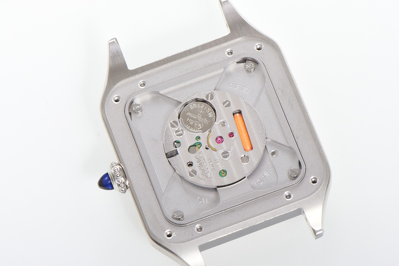 Santos de Cartier Watch, Silver Dial, Blue Leather Strap, and Quartz Movement 8 a1724522869355 2777