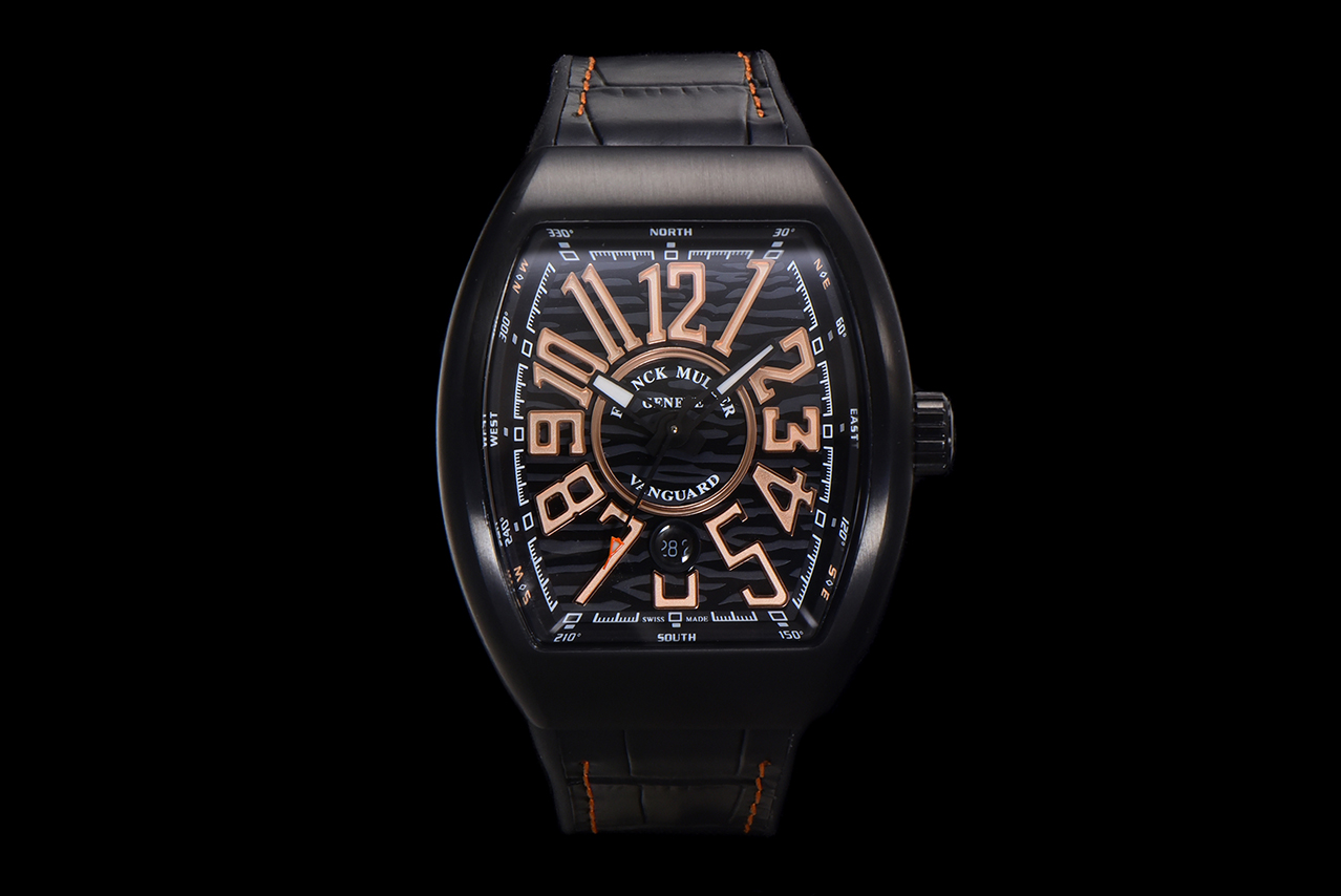 NO:156970,ABF latest product Franck Muller Vanguard V45 carbon fiber 25th anniversary limited edition model, showing the spirit of fearless breakthrough, combining with pixel elements with more technological and fashionable feel, presenting the brand's unique design style Carbon fiber case Original 1:1 open mold 45mm*14mm The case is perfectly symmetrical horizontally and vertically with the literal ETA2824 movement with high frequency amplitude 28800, accurate walking time, stable quality, curved case design close to the wrist Interchangeable built-in steel head force high-end silicone tape soft and comfortable The belt surface is designed with the same structure, which is more simple and fashionable, and is convenient to wear.,19860909ABF最新品 Franck Muller 法穆兰 Vanguard V45 碳纤维 25周年特别纪念限量款 彰显无畏突破的精神 结合更富科技时尚感的像素元素 呈现品牌独特设计风格 碳纤维表壳 原装1:1 开模 45mm*14mm 表壳与字面完美横竖对称像素 搭配高频率振幅28800的ETA2824机芯 走时精准 质量稳定 紧贴手腕的弧形表壳设计 与原装可以互换的内置钢头力高级硅胶带 柔软舒适 带面采用同结构设计高密度防水布料 更加简约时尚 方便佩戴.,,Watch