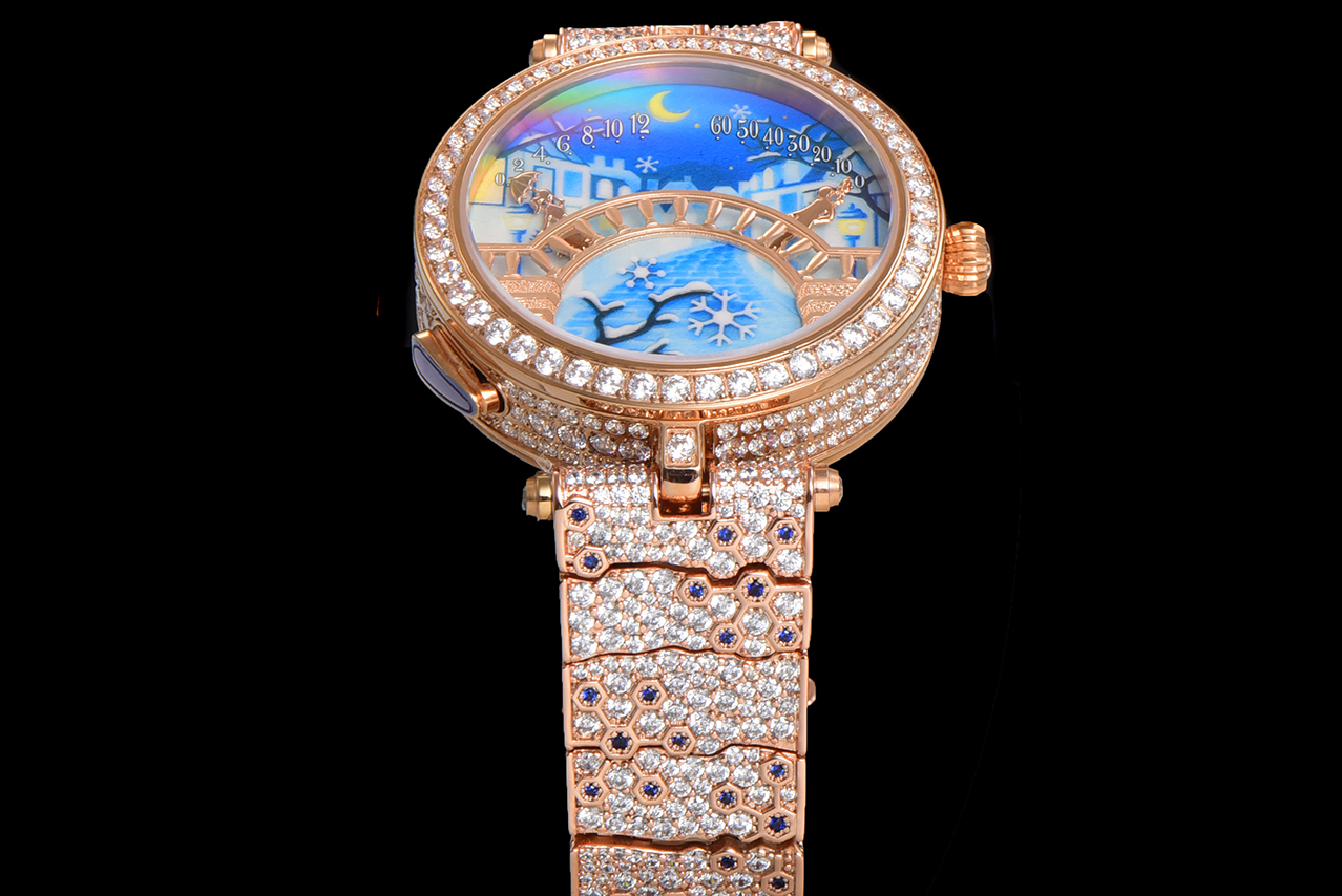 梵克雅宝 🌐四季情人桥腕表
💜梵雅克宝-Van Cleef&Arpels✨诗意复杂能功系列:恋人之桥最浪的漫手表 瑞定士做石英机芯升级最新版 蓝宝石玻璃镜升面级:表直壳径约38mm:情人升桥级为~纯材钢料 1比1复刻,女孩是时男针孩是分针,时针分和针都是用高科技、技术做成的3D效果针.按一下七字位按钮🔘:会自动走三次来回:亲吻 巜三生三世》表达的你爱意。按三字位按钮一下:自己走到当时的时间后会发现恋人💑在悄悄地走到中间去接吻之后各自回到零点。还什等么,最佳物礼就它了💜梵克雅宝,这个充满诗意与浪漫的品牌,一直致力于向爱情致敬。他们的情人桥手表,以其独特的设计和精湛的工艺,成为了许多时尚名媛的心头好。
这款手表的设计灵感来源于情人桥,寓意着爱情的永恒与美好。它采用了逆跳的钟表技术,巧妙地表达了恋人之间的柔情蜜意和缱绻缠绵。表盘以春夏秋冬为主题,色彩绚丽,诗意盎然,仿佛在诉说着每一个季节的爱情故事。
无论是春夏的明媚阳光,还是秋冬的落叶飘零,这款手表都能以一种独特而诗意的方式引导你度过每一天。它的颜值之高,简直让人惊叹不已,简直是美爆了的艺术品。
梵克雅宝希望通过这款手表,向所有有情人传递美好的祝福:愿你们拥有美好的爱情,生活灿烂,幸福直到永久🌐