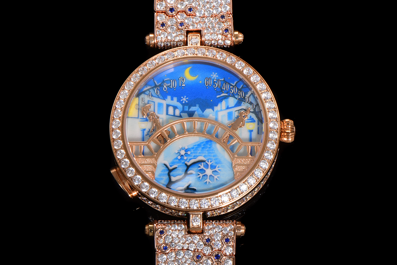 梵克雅宝 🌐四季情人桥腕表
💜梵雅克宝-Van Cleef&Arpels✨诗意复杂能功系列:恋人之桥最浪的漫手表 瑞定士做石英机芯升级最新版 蓝宝石玻璃镜升面级:表直壳径约38mm:情人升桥级为~纯材钢料 1比1复刻,女孩是时男针孩是分针,时针分和针都是用高科技、技术做成的3D效果针.按一下七字位按钮🔘:会自动走三次来回:亲吻 巜三生三世》表达的你爱意。按三字位按钮一下:自己走到当时的时间后会发现恋人💑在悄悄地走到中间去接吻之后各自回到零点。还什等么,最佳物礼就它了💜梵克雅宝,这个充满诗意与浪漫的品牌,一直致力于向爱情致敬。他们的情人桥手表,以其独特的设计和精湛的工艺,成为了许多时尚名媛的心头好。
这款手表的设计灵感来源于情人桥,寓意着爱情的永恒与美好。它采用了逆跳的钟表技术,巧妙地表达了恋人之间的柔情蜜意和缱绻缠绵。表盘以春夏秋冬为主题,色彩绚丽,诗意盎然,仿佛在诉说着每一个季节的爱情故事。
无论是春夏的明媚阳光,还是秋冬的落叶飘零,这款手表都能以一种独特而诗意的方式引导你度过每一天。它的颜值之高,简直让人惊叹不已,简直是美爆了的艺术品。
梵克雅宝希望通过这款手表,向所有有情人传递美好的祝福:愿你们拥有美好的爱情,生活灿烂,幸福直到永久🌐