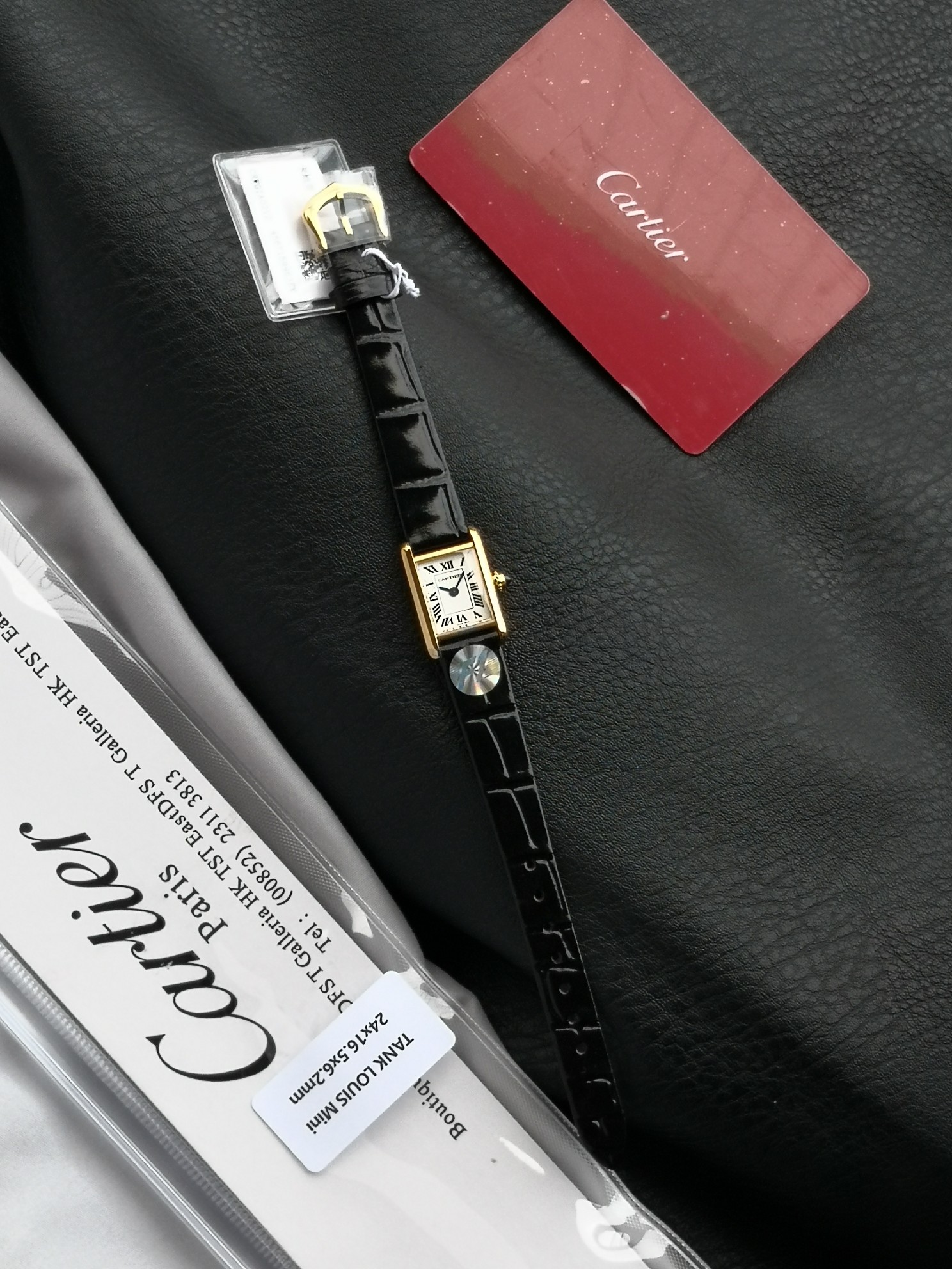 Cartier Tank Louis Mini Gold Watch with Black Leather Strap - Elegant Timepiece 5 a1749996201478 3403