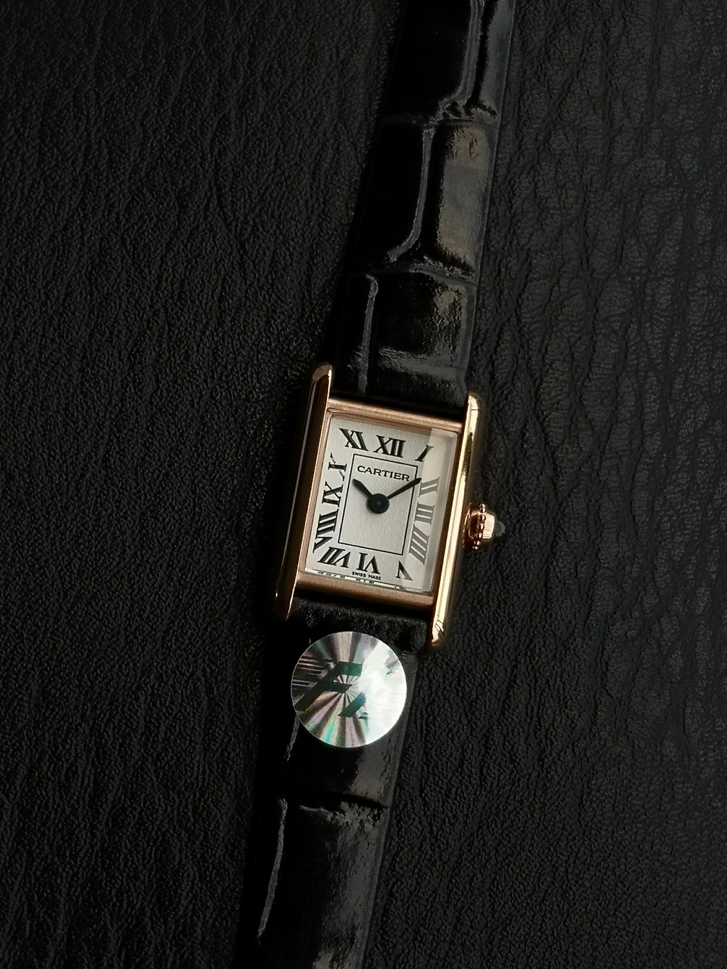 Cartier Tank Louis Mini Watch - Gold Case, Black Leather Strap 3 a1749996335451 0746