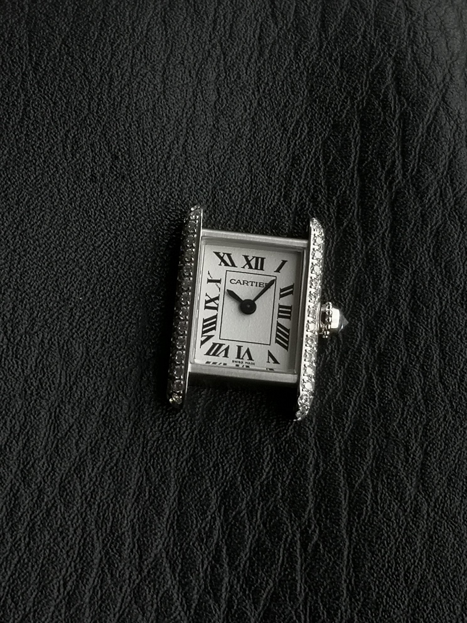 TANK LOUIS Cartier Mini Watch, Gold Case, Black Leather Strap,Swiss Movement 8 a1749996421397 0033