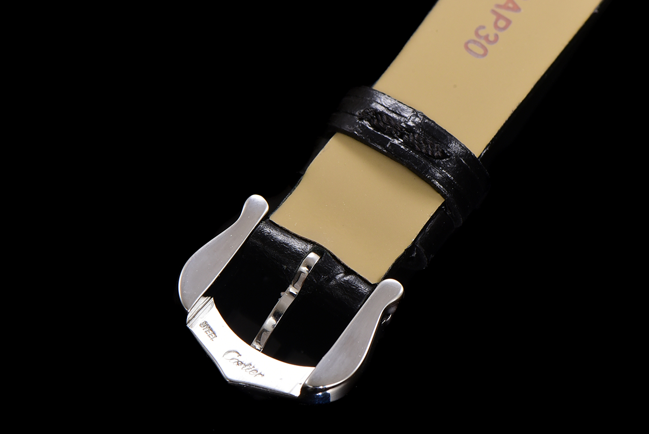 Cartier Tank Louis Mini Watch - Diamond Bezel, Black Leather Strap, Silver-Tone 9 a1750098929032 2757