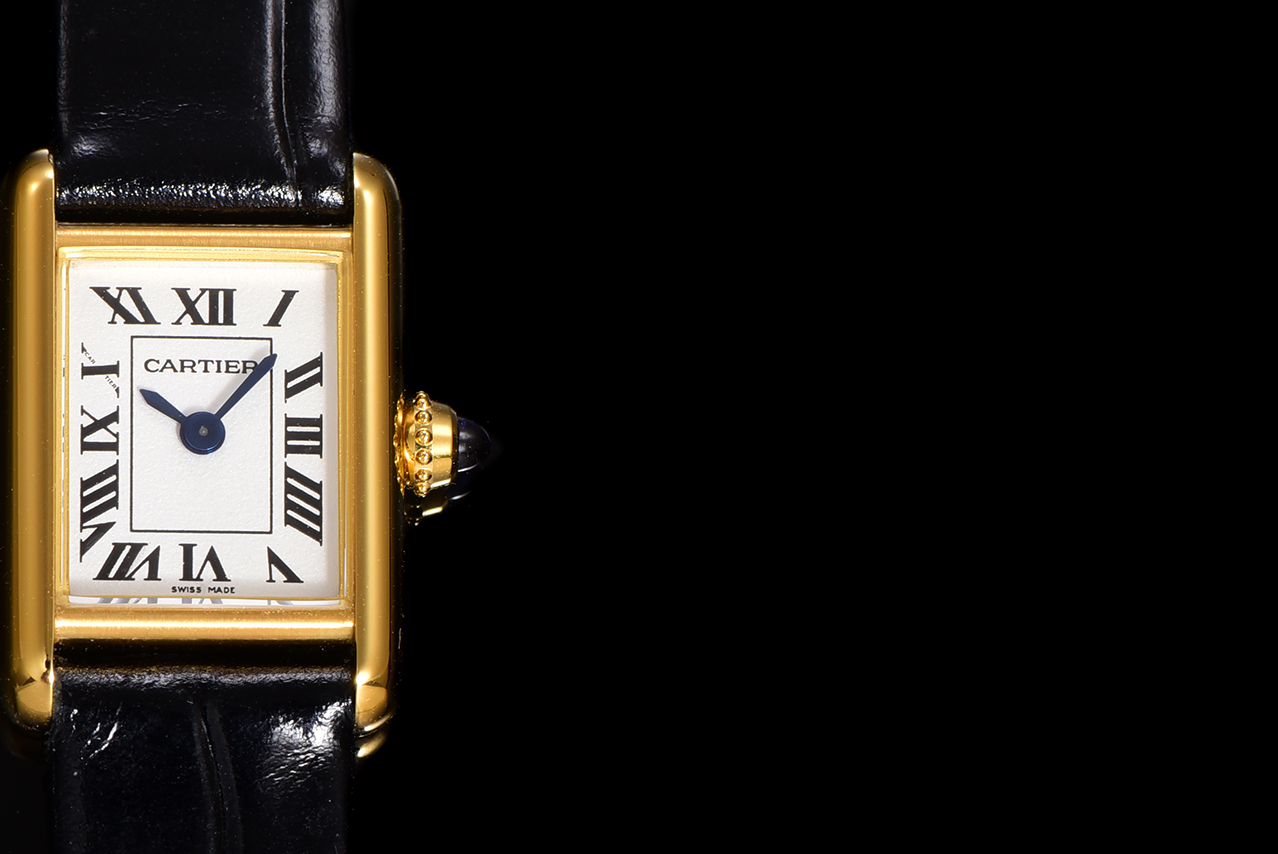 TANK LOUIS Cartier Mini Women's Watch, Gold Case with Black Leather Strap 4 a1750099196531 4102