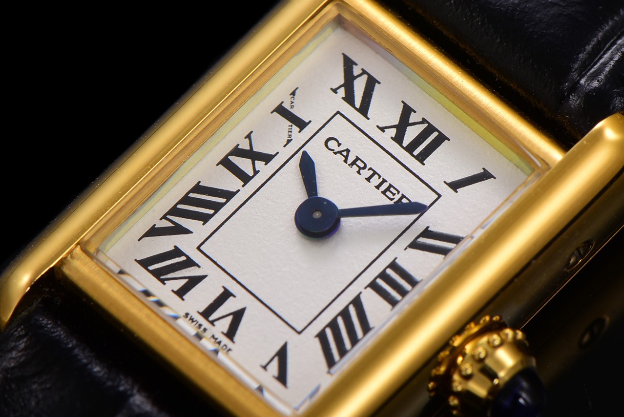 TANK LOUIS Cartier Mini Women's Watch, Gold Case with Black Leather Strap 5 a1750099196669 4007
