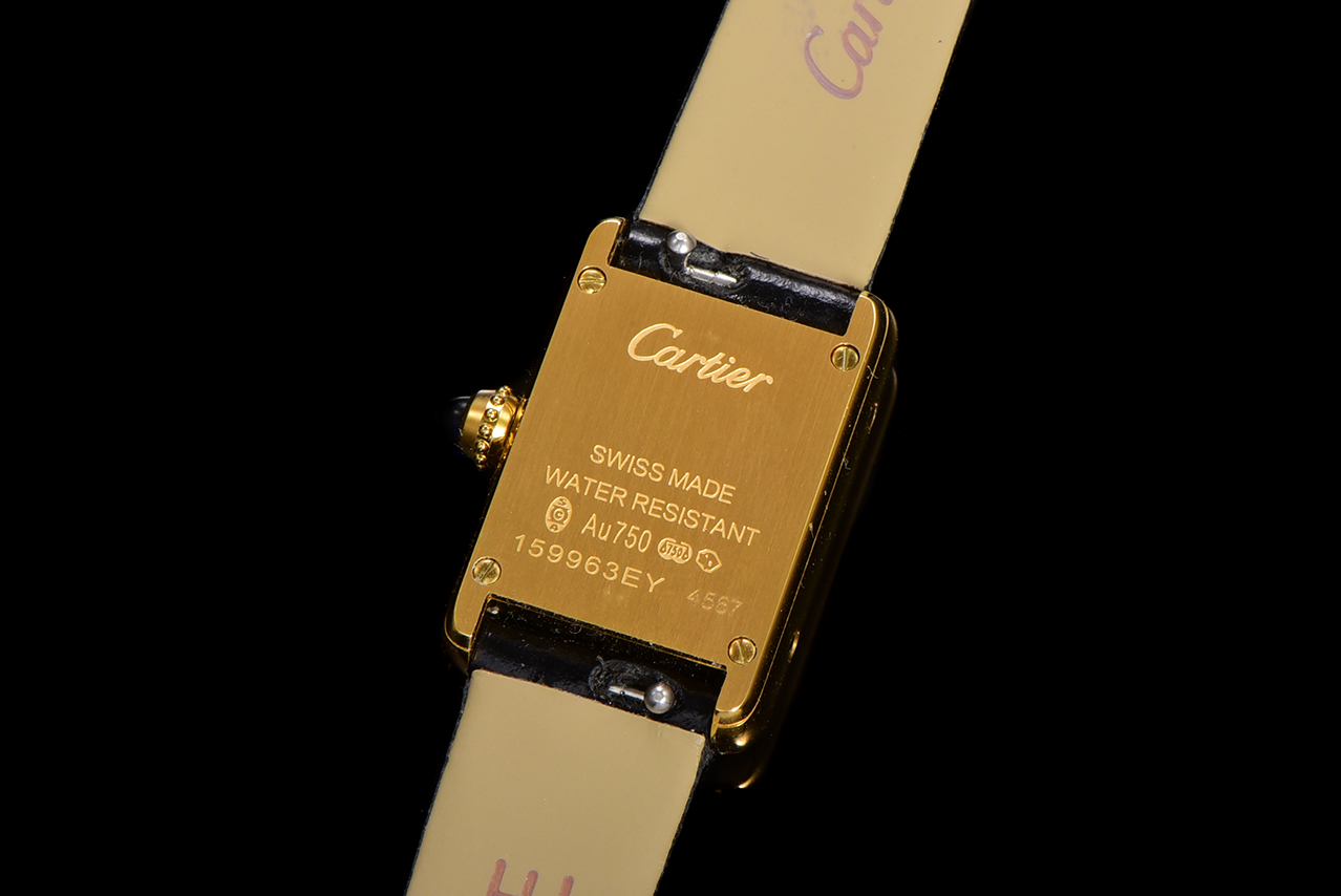 TANK LOUIS Cartier Mini Women's Watch, Gold Case with Black Leather Strap 9 a1750099198413 6082