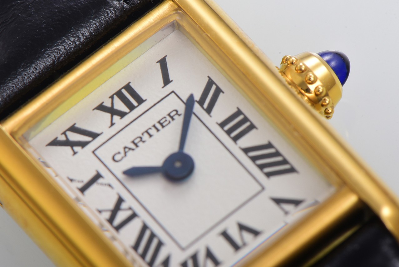 Cartier Tank Louis Mini Watch - Gold Case with Black Leather Strap 6 a1750099354167 5555