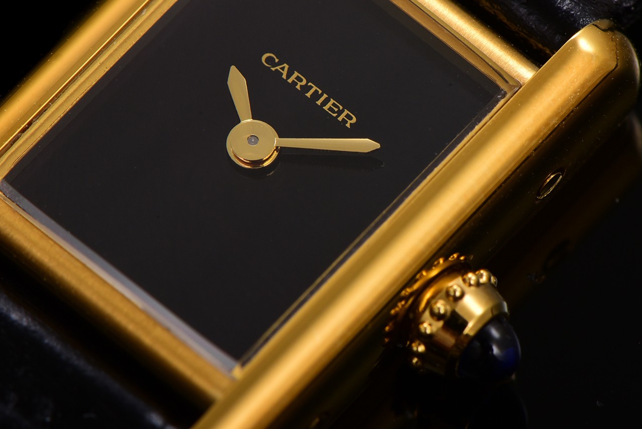 Cartier Tank Louis Mini Gold Plated Black Dial Leather Strap Women's Watch 4 a1750099505527 0262