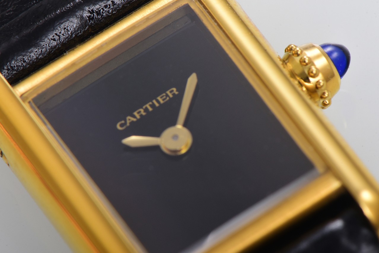 Cartier Tank Louis Mini Gold Plated Black Dial Leather Strap Women's Watch 6 a1750099506751 6318