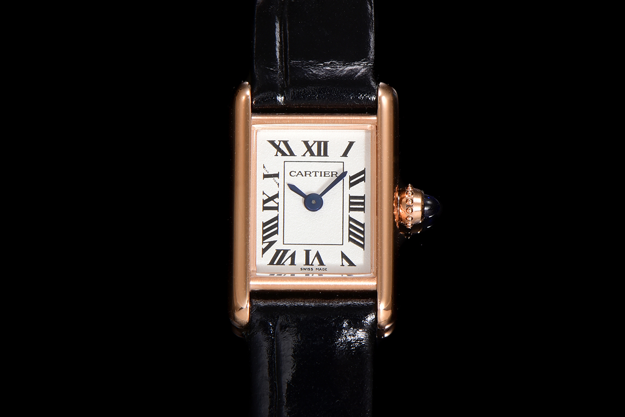 TANK LOUIS Cartier Mini Watch, Gold Case, Black Leather Strap, 24mm 2 a1750099674130 1035