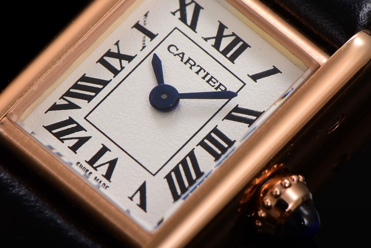 TANK LOUIS Cartier Mini Watch, Gold Case, Black Leather Strap, 24mm 4 a1750099674274 7842