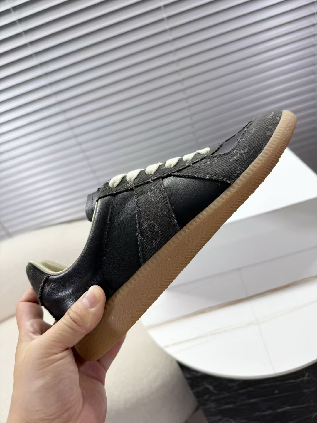 MM6 Maison Margiela Blue Denim Leather Trim Sneakers Couple Style Shoes 3 a1748523020408 7881