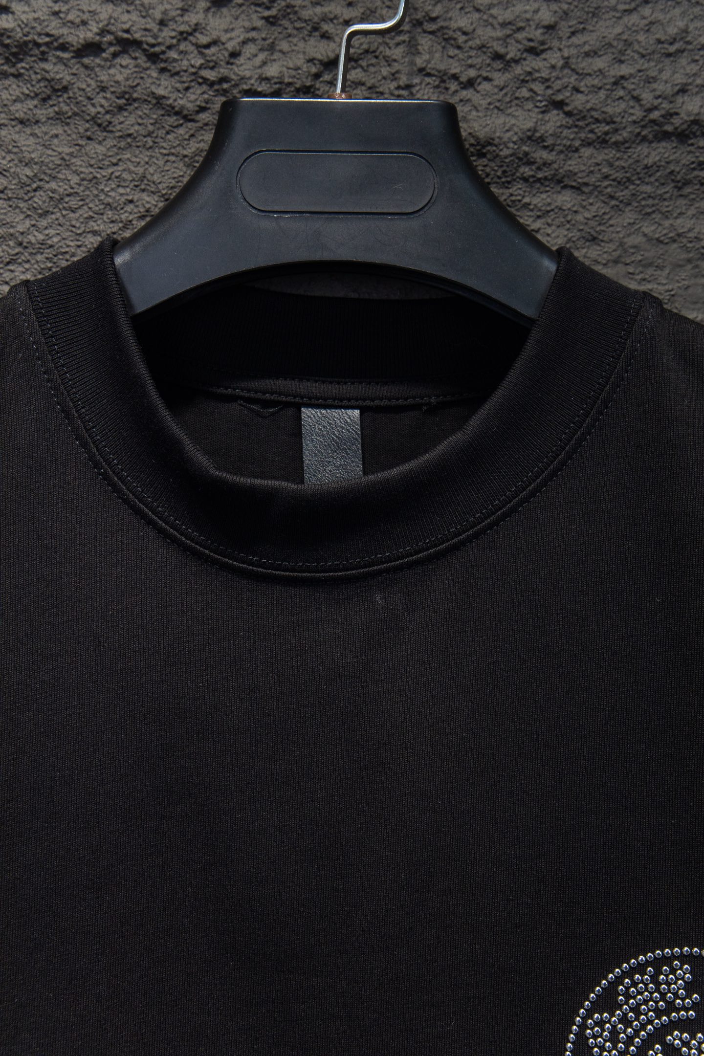 Chrome Herat/克罗心25ss 前后珍珠烫钻短袖 水洗黑 白色